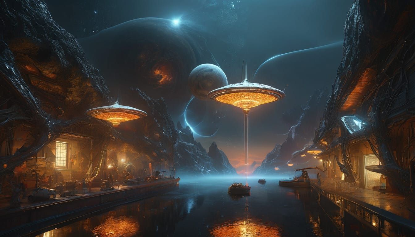 liminal fractal space deep dark shadows Trompe-l'œil in strange disjointed rooms with weird lighting god rays pursue me ...