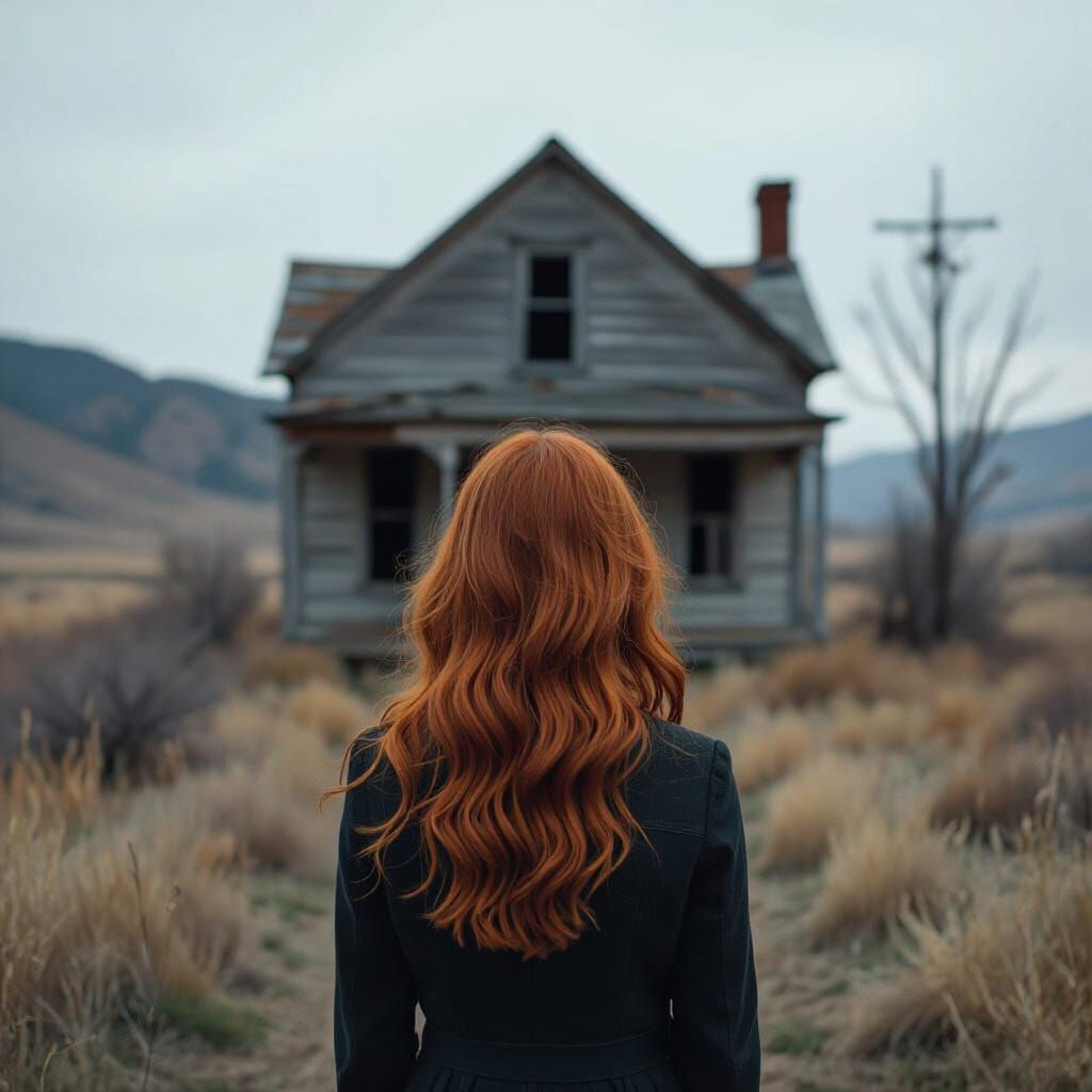 Ghost Town Whispers to Auburn Haired Woman