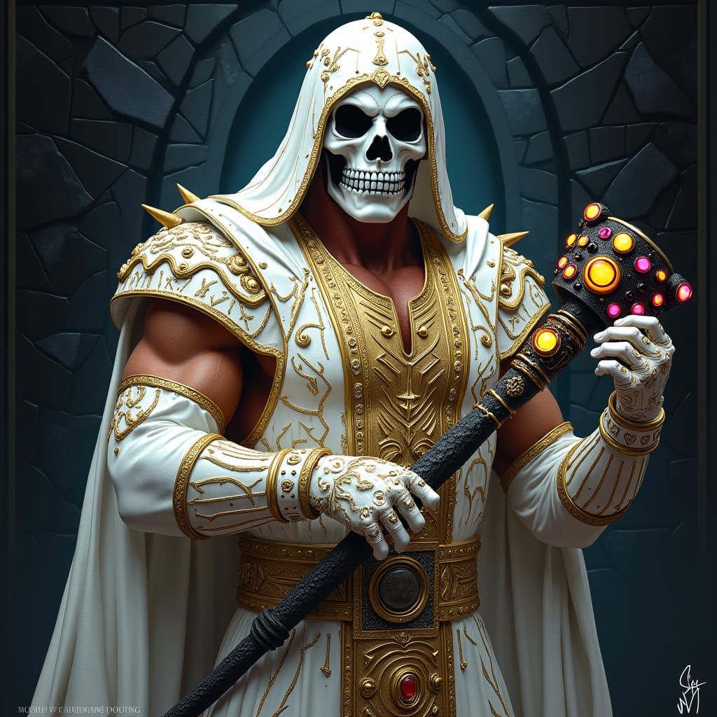 undertaker, strong, detailed, gold, jewels, character, epic,...