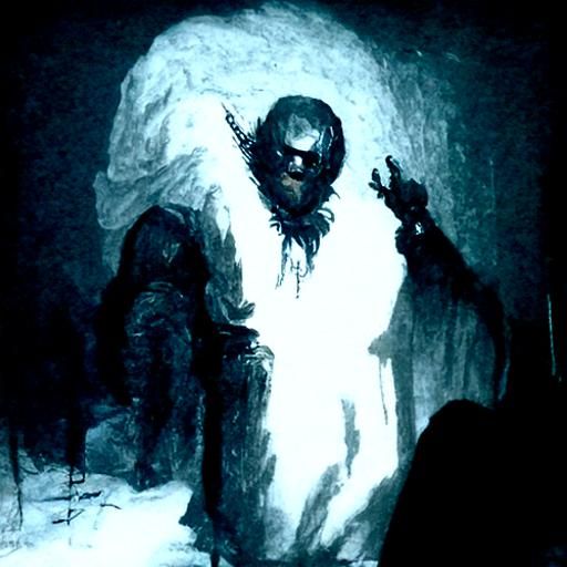Shadow Figure in White Room: Horror Art