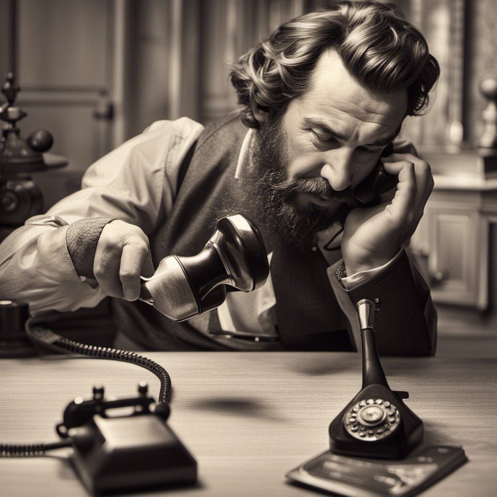 Alexander Graham Bell's Missed Calls: A Hyperrealistic Scene