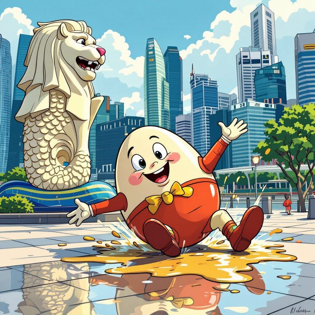 Humpty dumpty visits Merlion