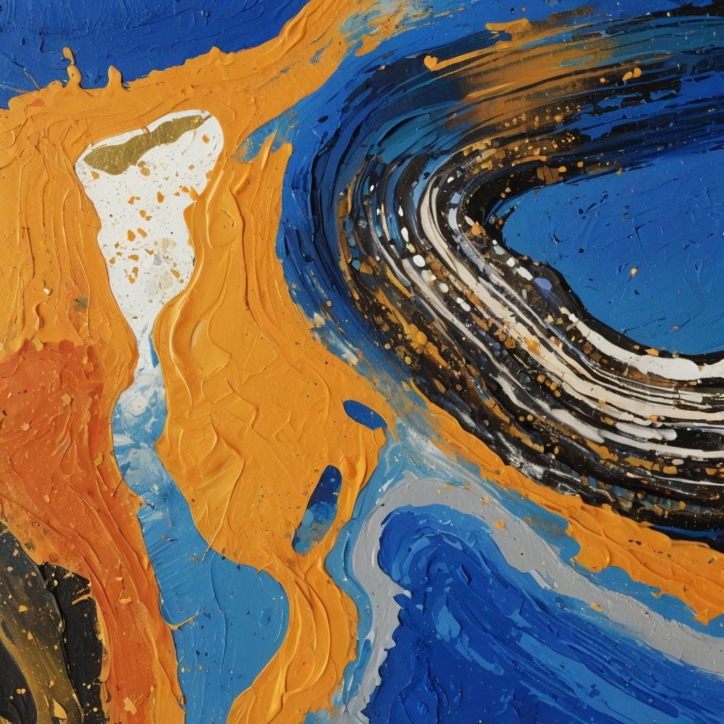 Abstract Painting with Bold Textures