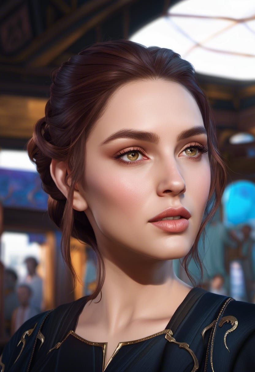 Ancient Israel Woman Portrait in Art Nouveau Style