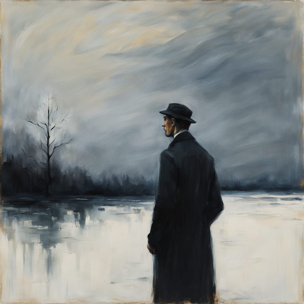 Moody Portrait in Symbolist Style