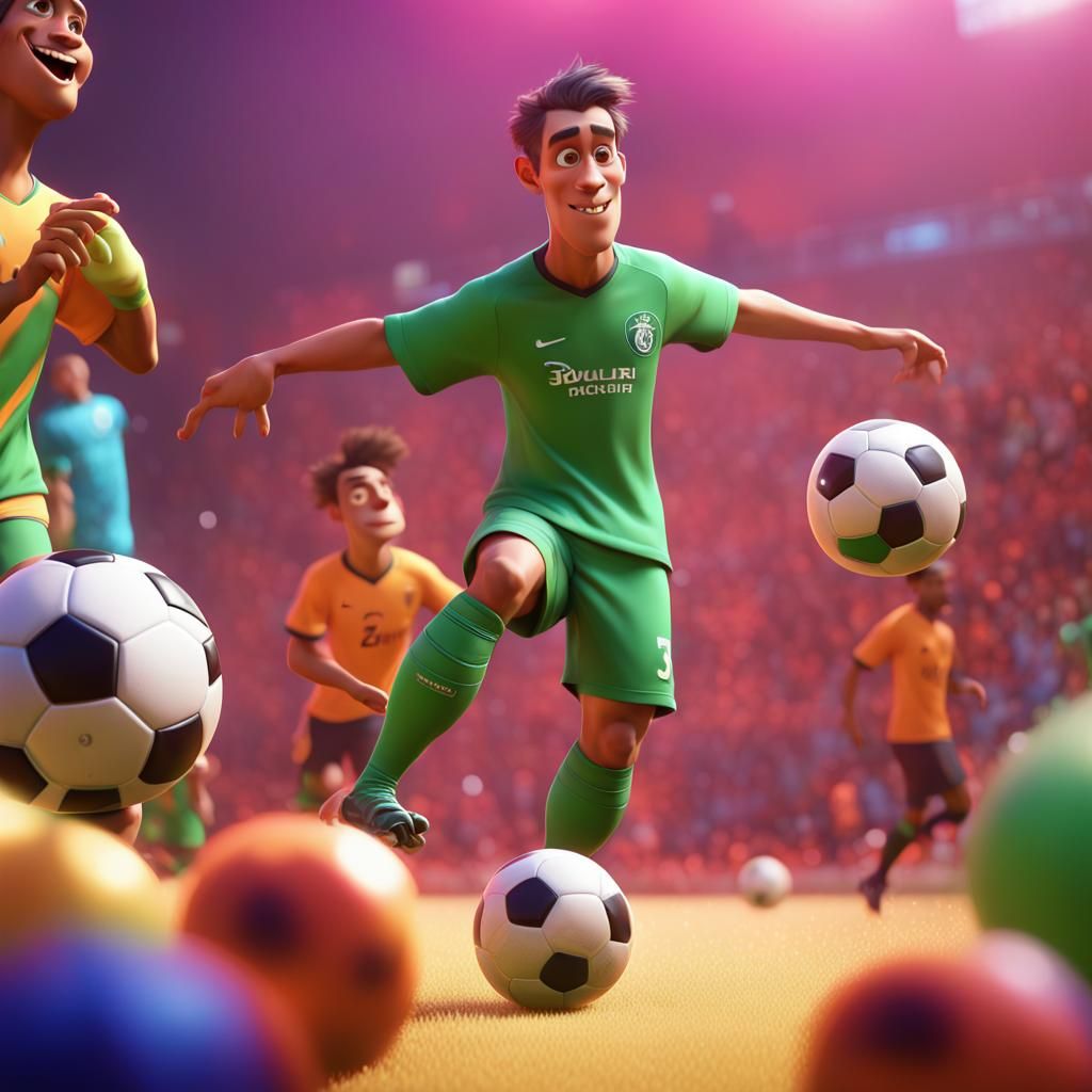 Soccer Ball in Pixar-Style 3D Animation