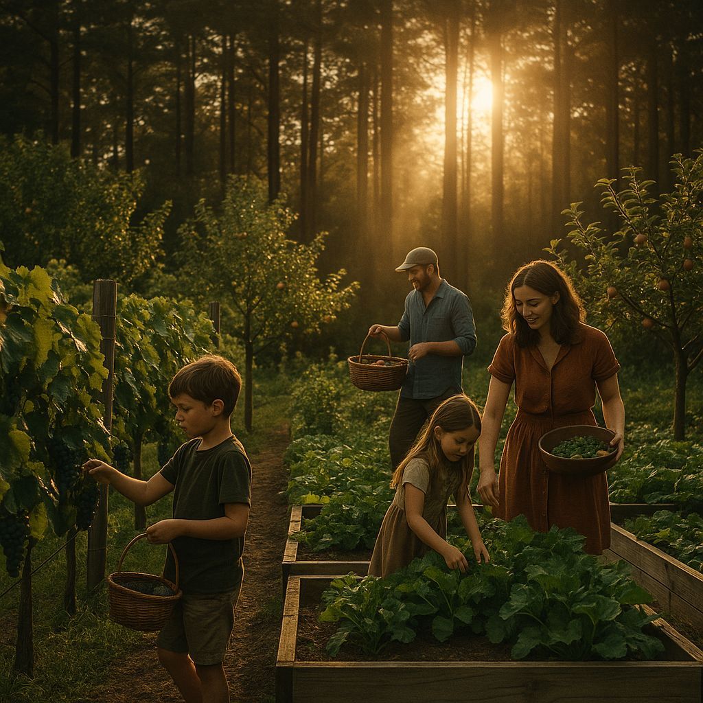 Rustic Family Homestead Scene