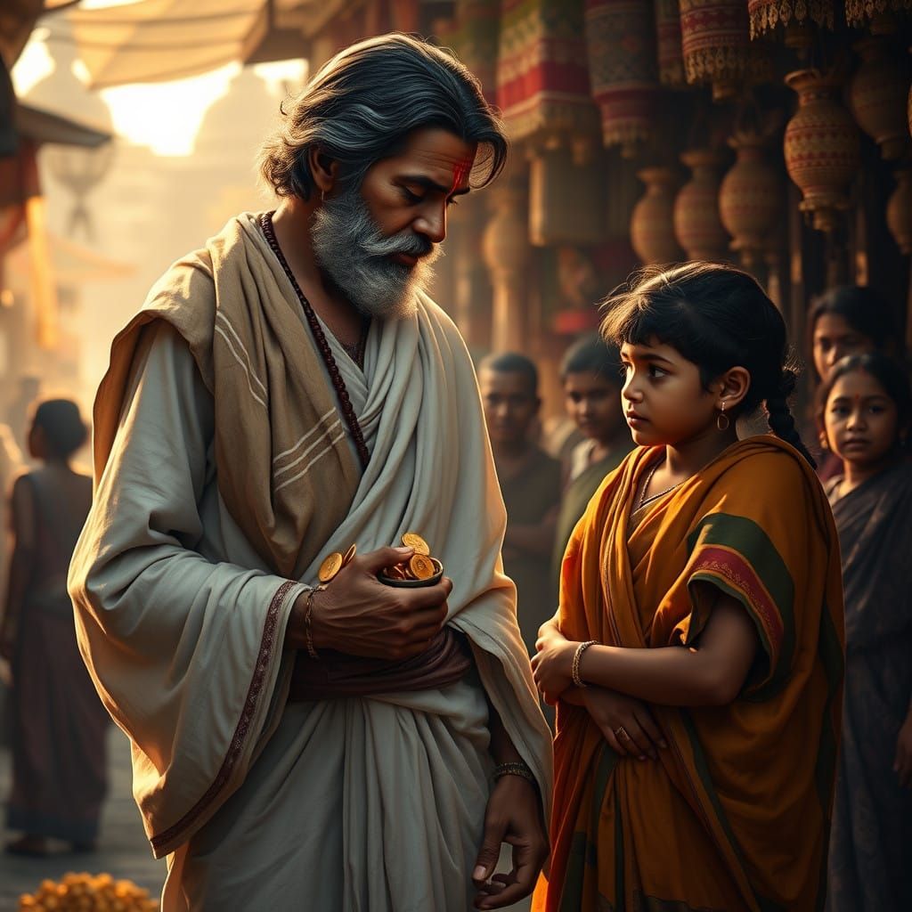 Dignified Brahmin in Indian Mythology Scene, 4K Realism