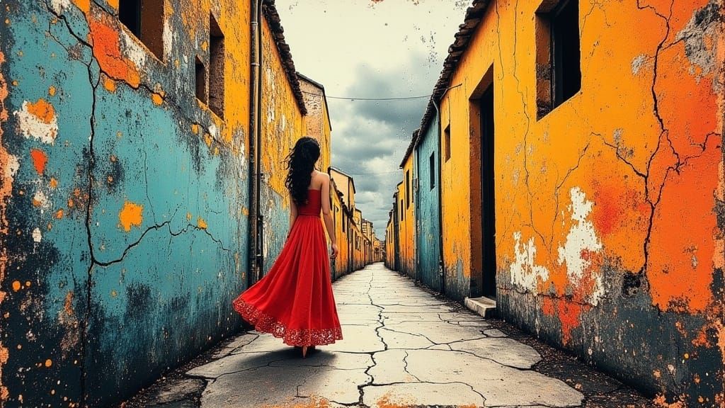 Vibrant Street Scene in a Mediterranean City