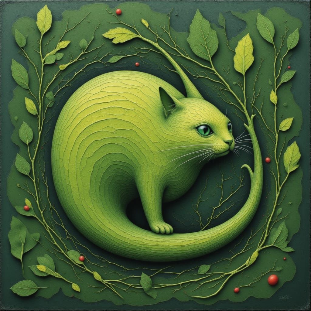 wholesome, non-euclidean, layered depth shaded abstract minimalist cat slug spinach
<lora:Cracked:1.0> <lora:CSS2Flux:1....