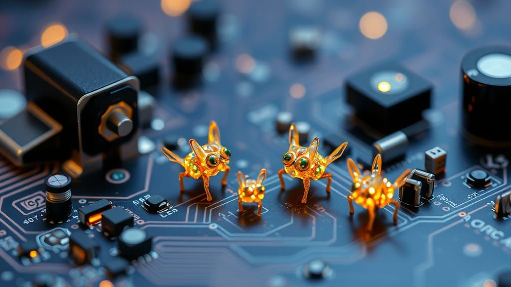 Sparkling Creatures in a Computer Circuit Board World