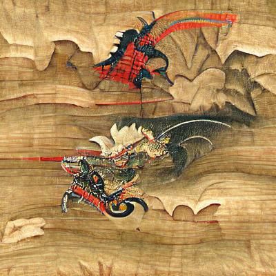 Dragon Versus Samurai Epic Battle