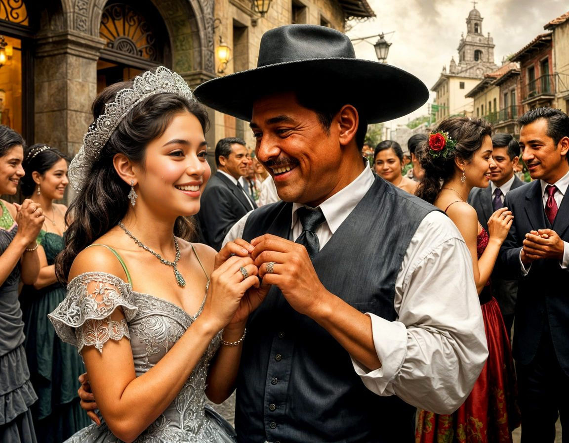 Quinceañera Celebration: Father's Loving Gift, Impasto Style