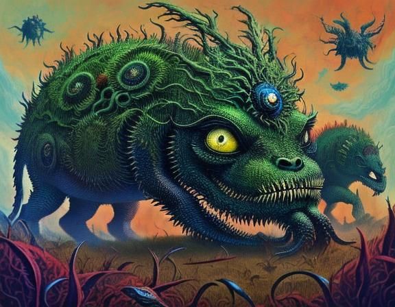 Dark Fantasy Dragons in Twilight City