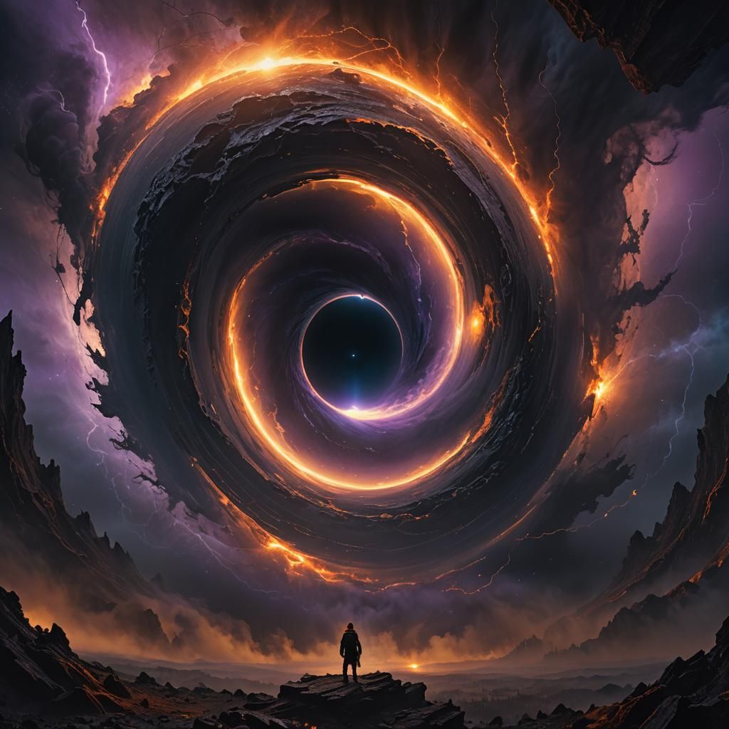Mystical Black Hole in Starless Void: Digital Matte Painting