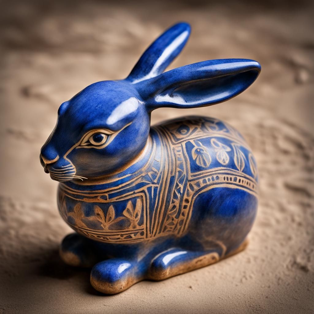 Ancient Egyptian Clay Rabbit Figurine