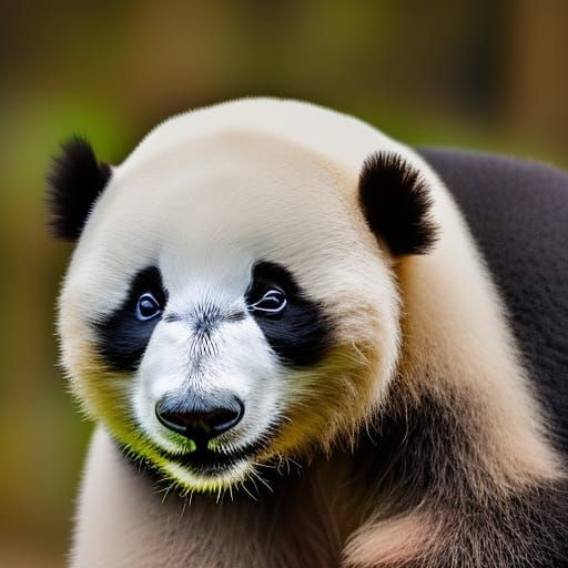 Adorable Panda Portrait in Natural Bokeh