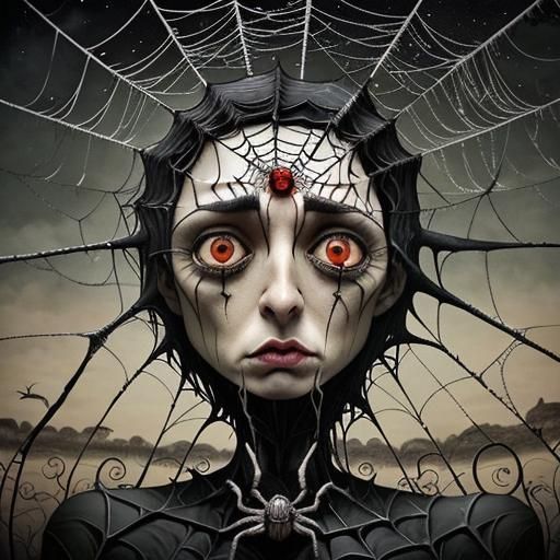 Pagan with Spiderweb Eyes: A Surrealist Vision