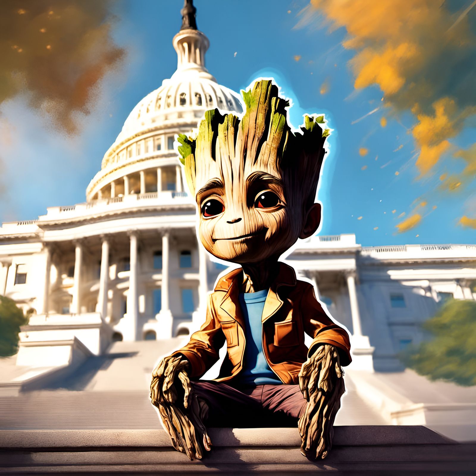 Groot Gingrich Portrait, Digital Illustration