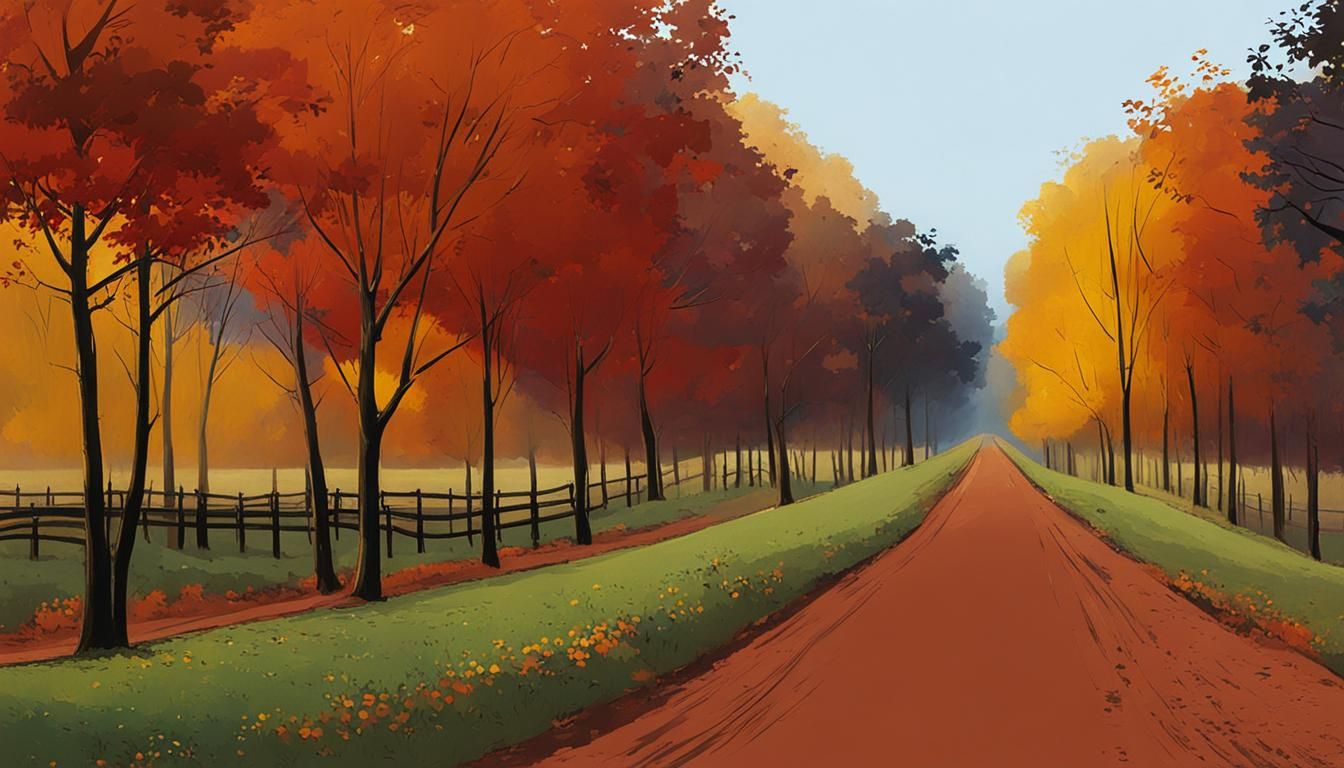 Autumnal Countryside Zen [Comic Book Illustration SDXL]