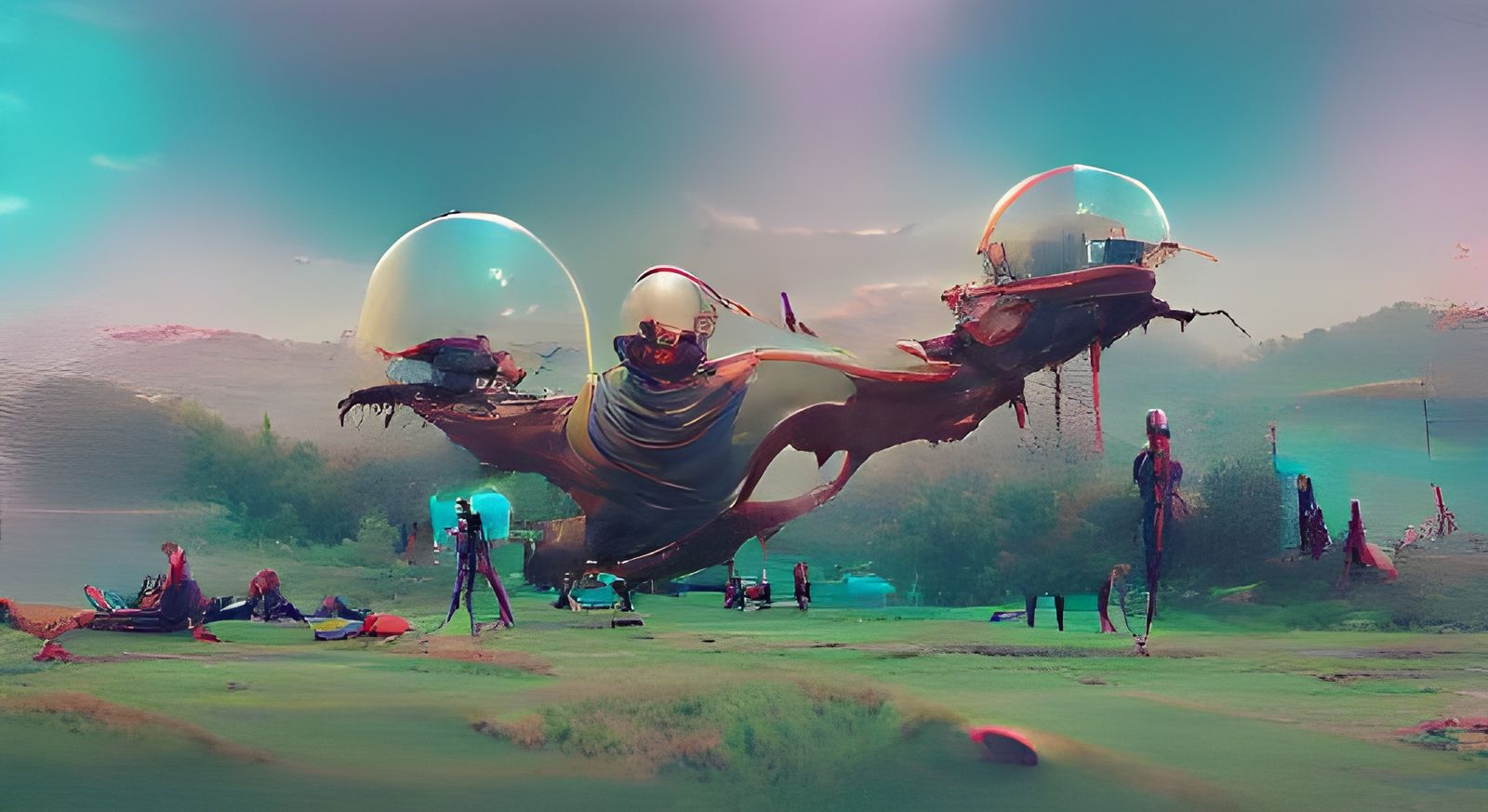 Alien Landscape in Graphic Novel Style