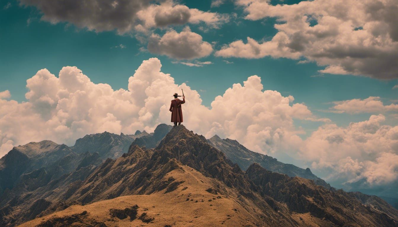 Pilgrim's Surreal Ascent to Holy Mountain Paradise