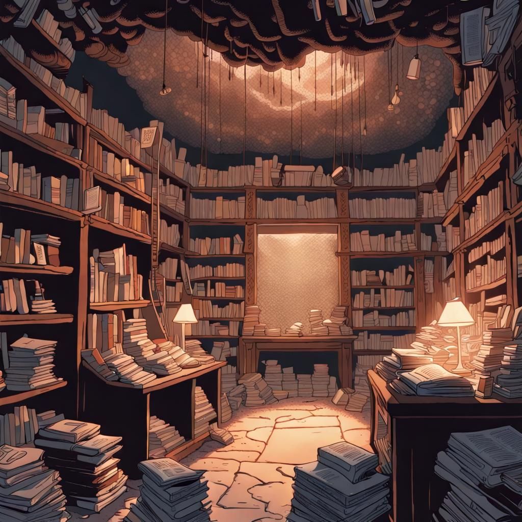 Underground Bookstore in Cenote, Lo-fi Aesthetic