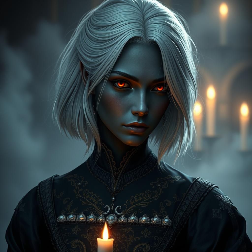 Ethereal Drow Woman in Renaissance France, Hyper-Realistic