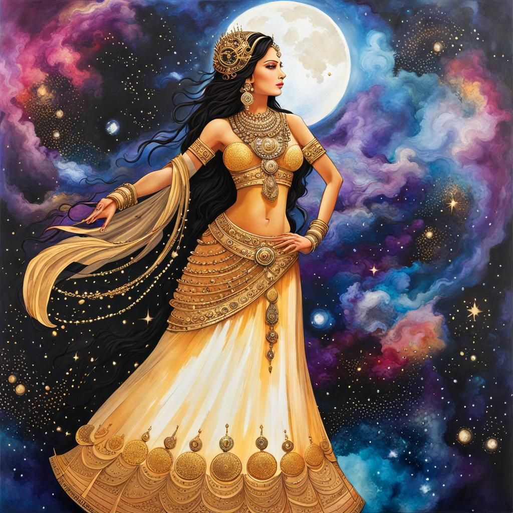 Mystical Indian Goddess in Cosmic Fantasy Art