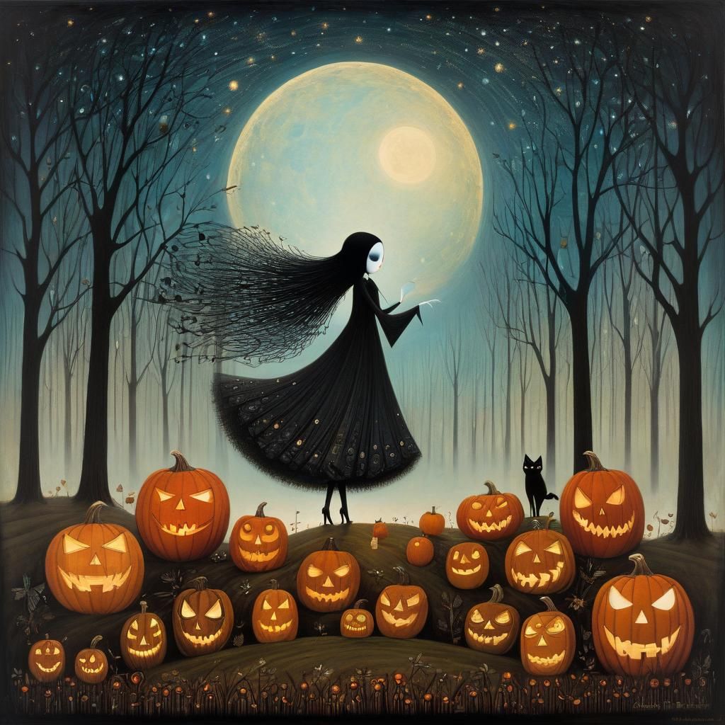 Macabre Dance: A Dark Fairytale Scene