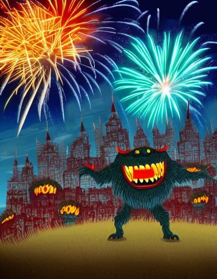 Cyberpunk Monster Devastates Post-Apocalyptic Metropolis