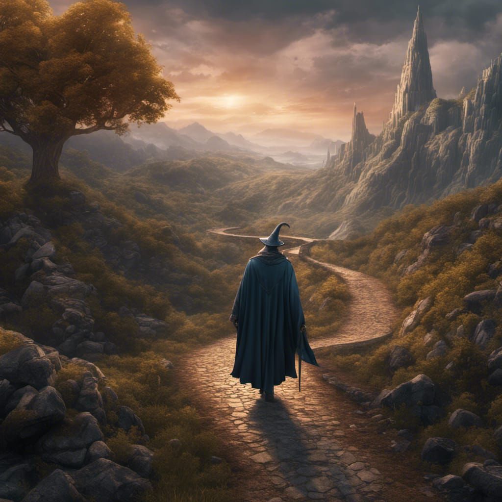 Merlin Walks the Winding Road: Fantasy Art