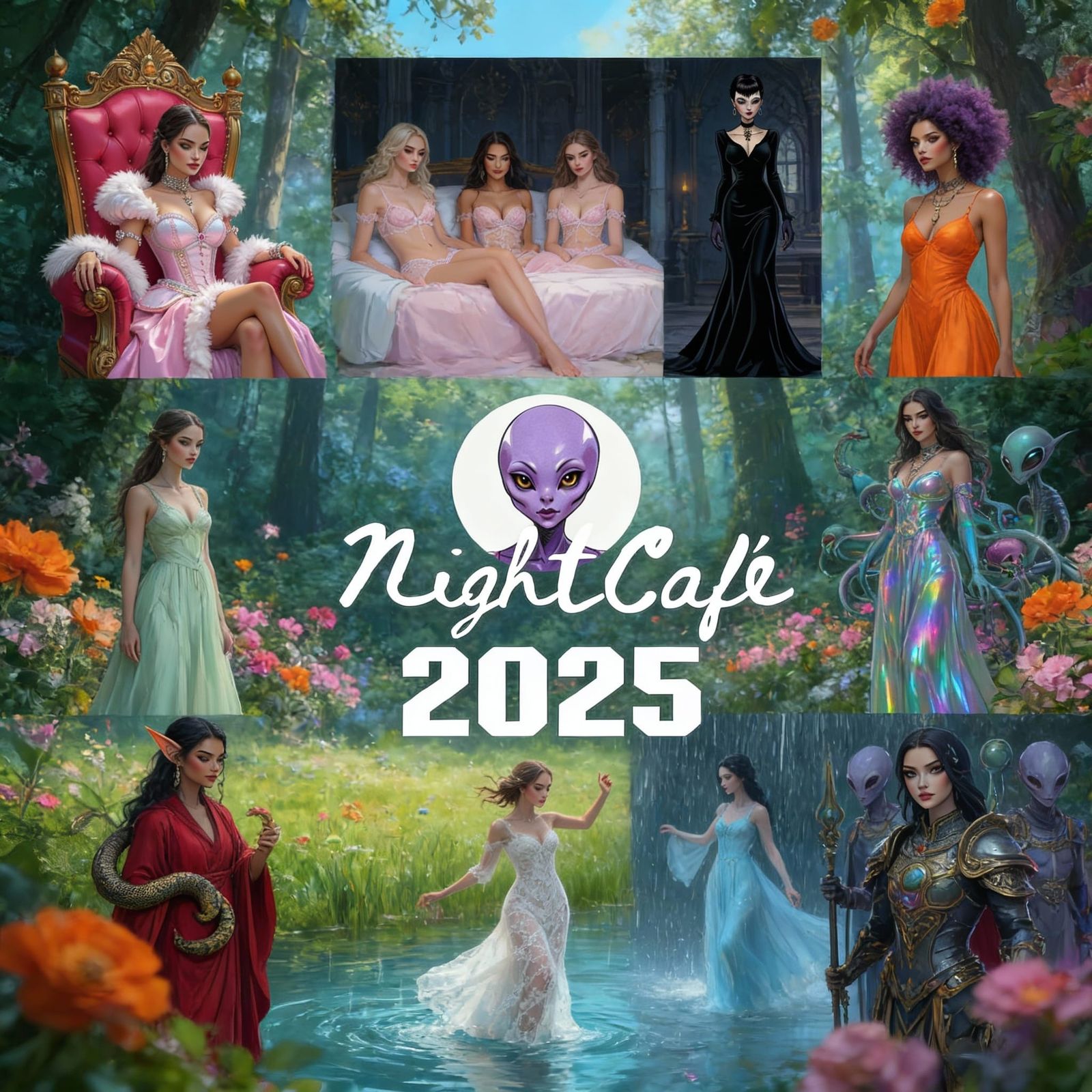 AI Art Collage Celebrating 2025 Creations