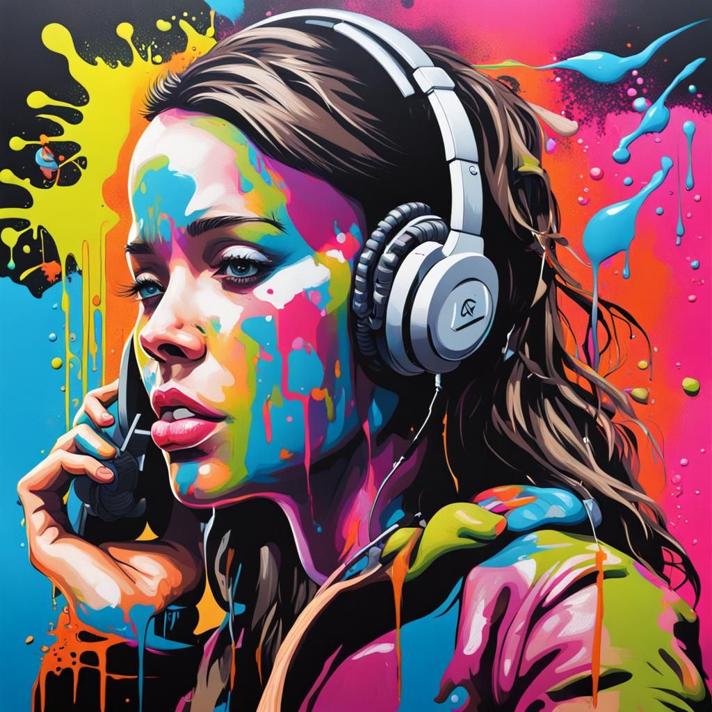 Call Center Agents in Graffiti Splash Art