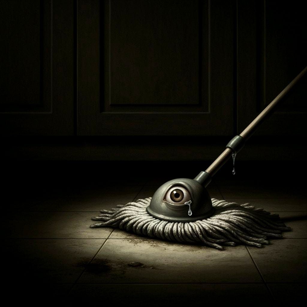 Sad Mop Begging for Food