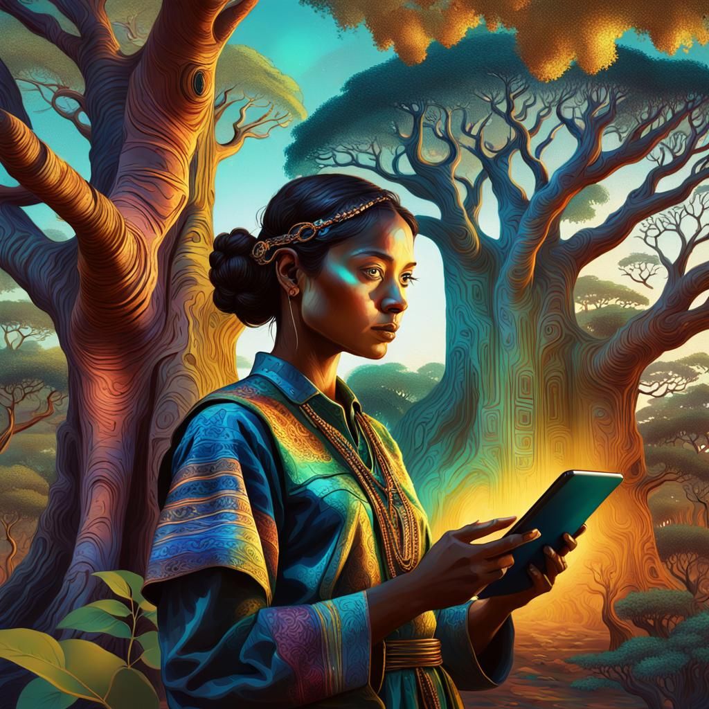 Brazilian Data Scientist in Caatinga as Oil Painting