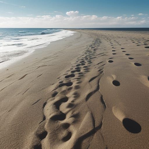 Across the sky flashed scenes from my life. For each scene I noticed two sets of footprints in the sand; One belonged to...