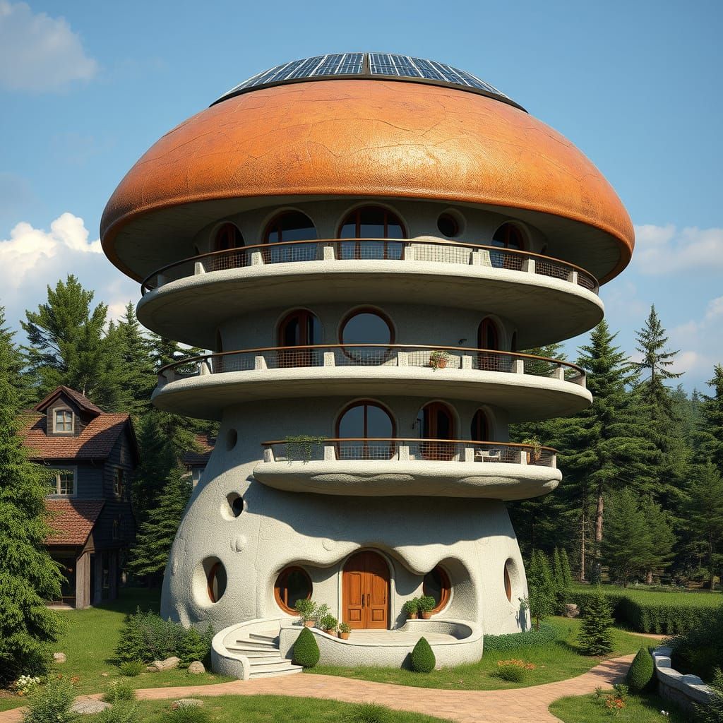 Ethereal Concrete Mushroom Abode