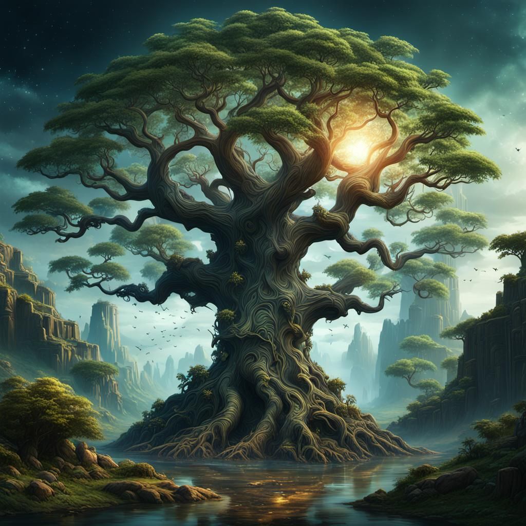 Tree of Life: Detailed Fantasy Concept Art