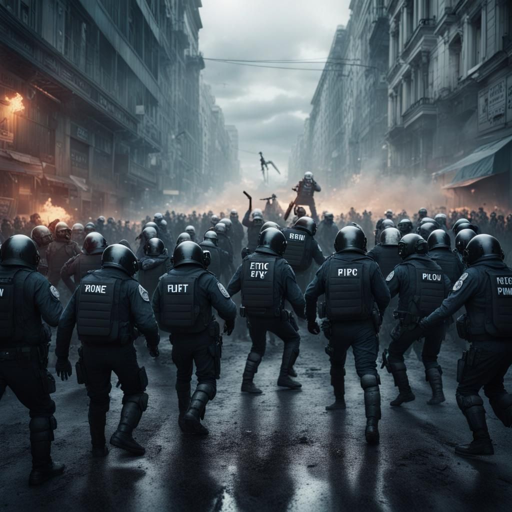 Zombie Monkey Riot: A Dramatic Digital Painting