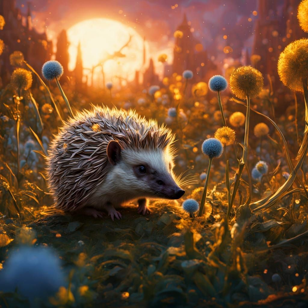 Golden Hour Dandelion Fantasy, Undergrowth Dreamscape