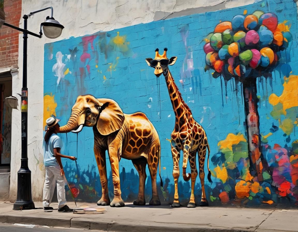 Animals Create Street Art in Expressionist Style