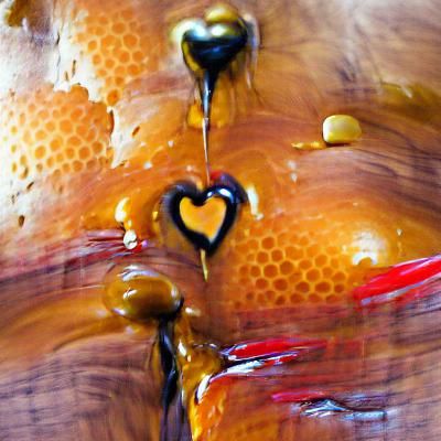 Abstract Honeycomb Overflowing with Love