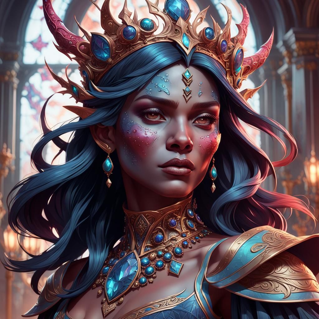 Detailed Portrait of a Devil Queen