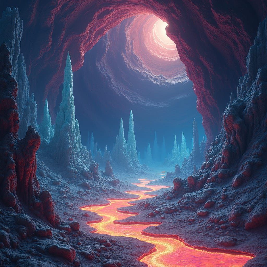 Surreal Earth Core Illuminated by Ethereal Energy