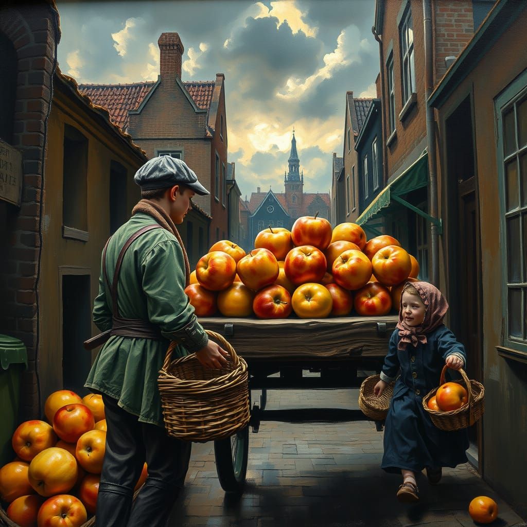 Vibrant Autumn Harvest in 18th Century Amsterdam