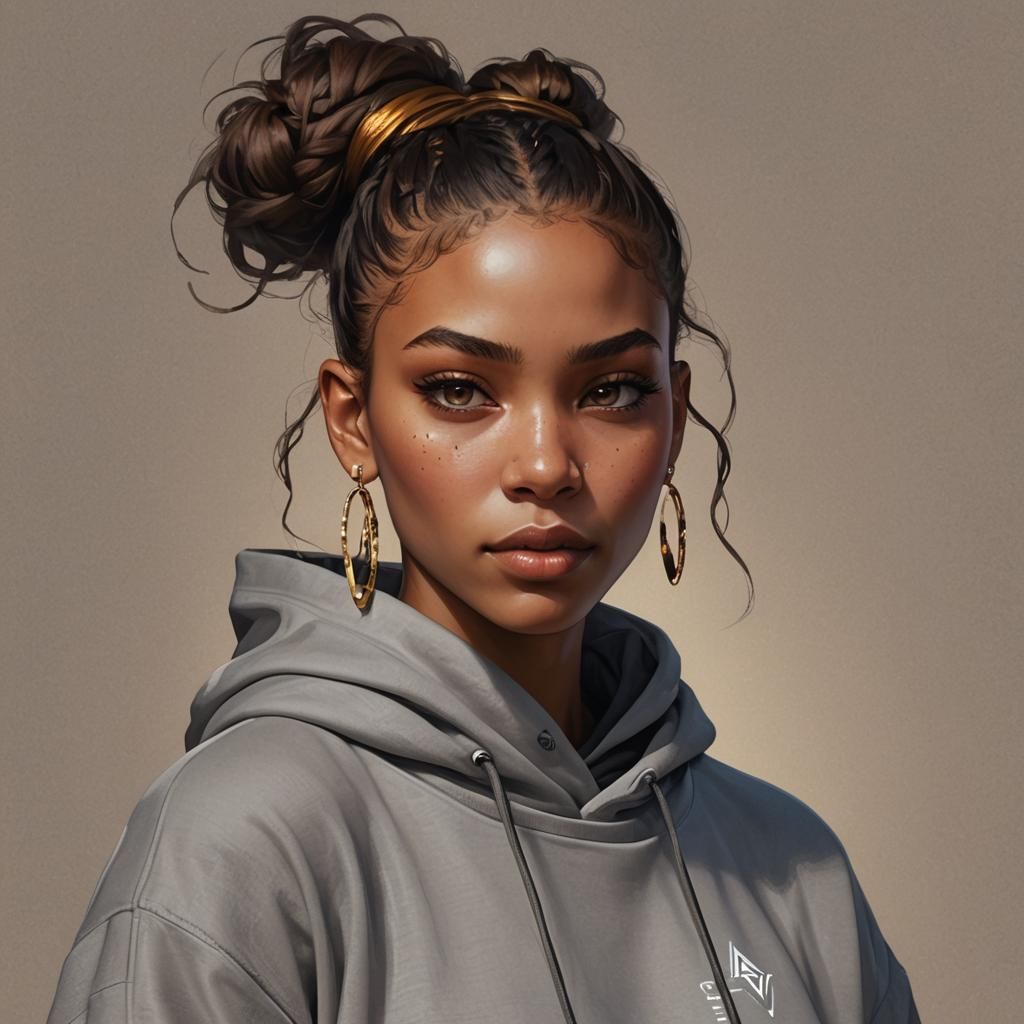 Detailed Portrait of a Woman with Amber Eyes