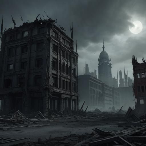 Post-Apocalyptic Cityscape Inspired by Gustave Doré