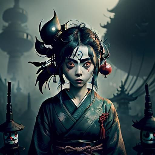 Dystopian Fantasy Portrait in 3D Shading