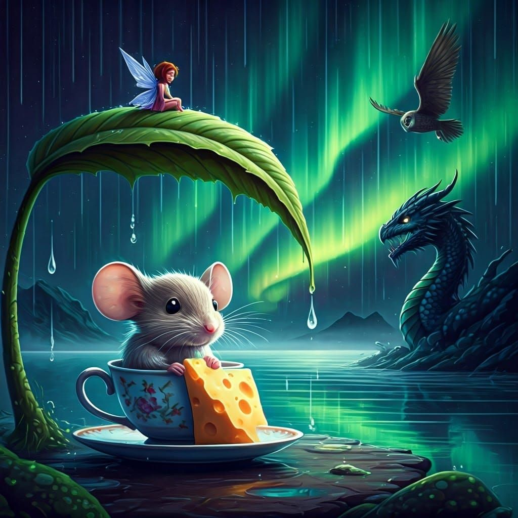 Whimsical Mouse Sanctuary in Vibrant Graffiti Style